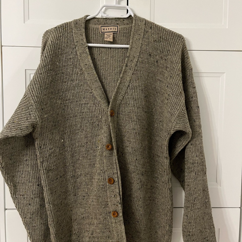 Vintage - Matix Men's Tan Cardigan Sweater